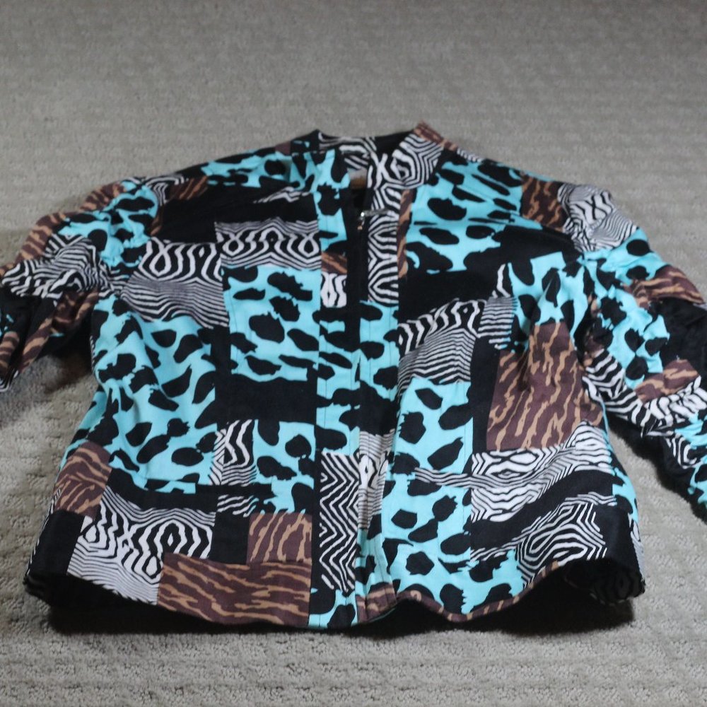 Erin London Size M Multi-Animal Print Jacket